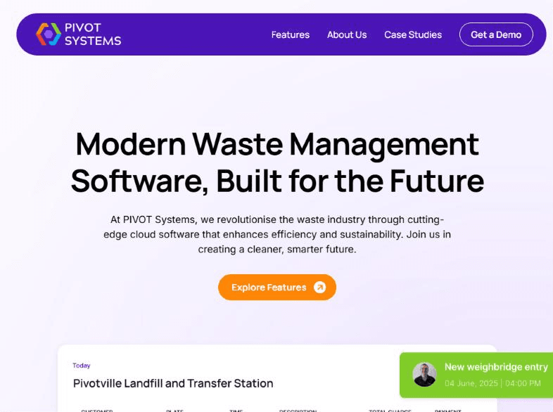 The PIVOT Systems website home page